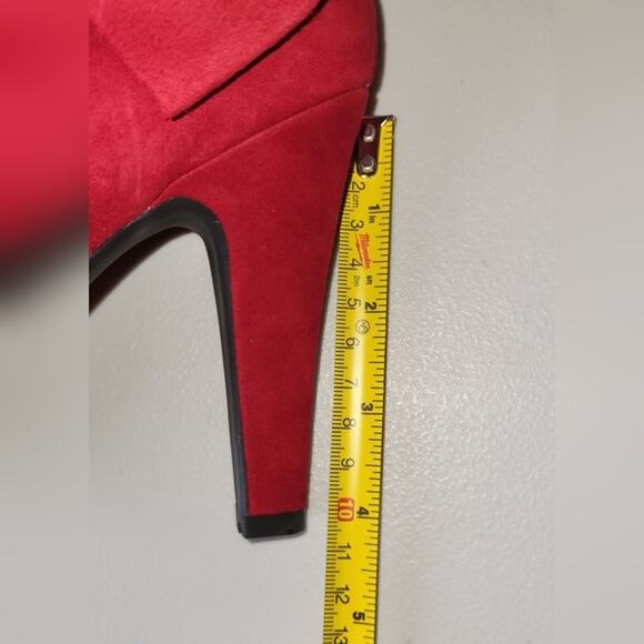 Gianni Bini Halo Red Suede Leather Booties with Bow - 8M - NIB - Picture 5 of 12